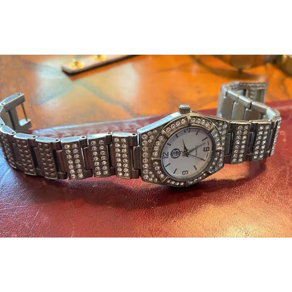 VTG Women's 27mm Metal Tone 25 Years Beauty Control Watch, Crystal Accents